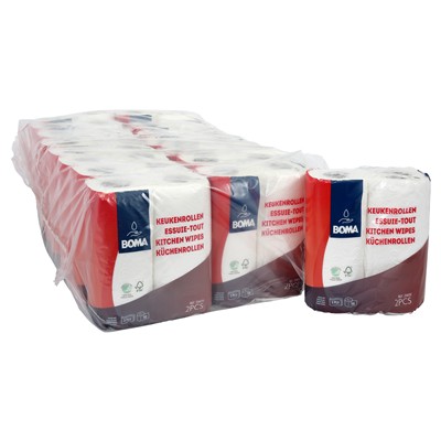 214051: Keukenrol - zuiver tissue - 2 laags - 50 vel - gewafeld - WIT - 16 x 2 rollen