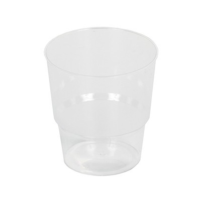 222032: Helder® Plastiek beker - mono hard - 240 cc - per stuk in folie - 500 stuks