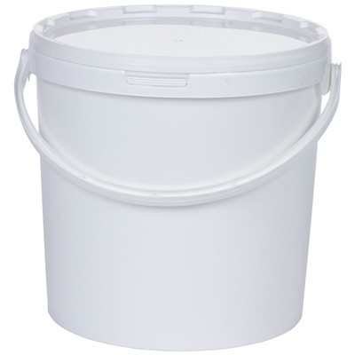 610398: Emmer met deksel - 15 l - WIT