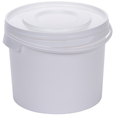 610398: Emmer met deksel - 10,7 l - WIT