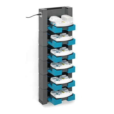444309: I-Stack wall charger I-mop voor 6 batterij sets (laders niet inbegrepen)