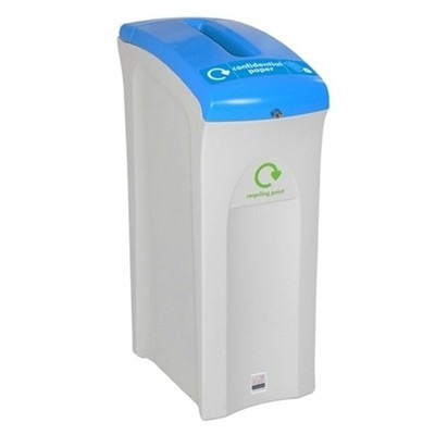 750228: Afvalbak Recycle met papierdeksel - 82 l - deksel BLAUW