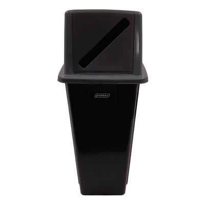 750354: Bomabin Select Dome met papierdeksel - 80 l - ZWART - deksel GRIJS