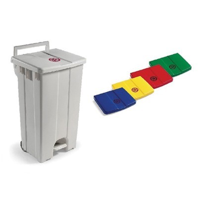 750378: Bomabin Select Pedal Classic - 90 l - WIT - zonder deksel