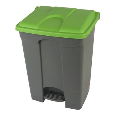 755442: Pedaalemmer Color - 70 l - GRIJS - deksel GROEN
