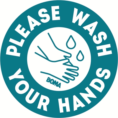 774902: Sticker 'Please Wash your hands' - 60 mm diameter - per 6 stickers op vel