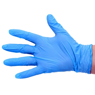 Gants à usage unique en nitrile - non poudrés - BLEU - 100 pièces - LARGE