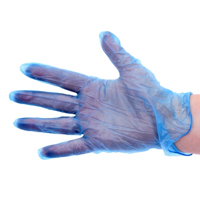 Gants à usage unique en vinyle - non poudrés - BLEU - 100 pièces - EXTRA LARGE
