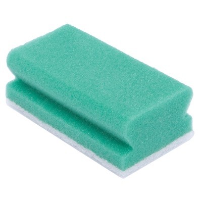 Éponge à récurer synthétique - 13 x 7 cm - VERT/BLANC