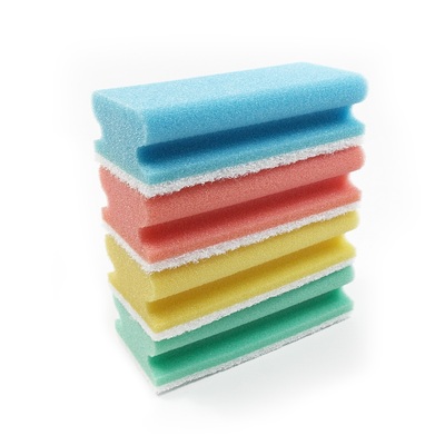 Schuurspons Quattro krasvrij - 15 x 7 x 4.5 cm - 10 stuks - ROOD