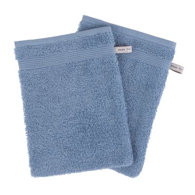 Gant de toilette - 15 x 22 cm - BLEU - 2 pièces