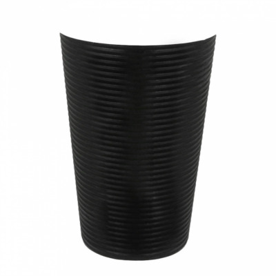 Ribbed Black Paper Coffee Cup 480ml 16oz 500pcs