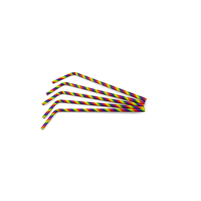 Foldable Paper Straw Rainbow ø6mm/24cm 24x200pcs