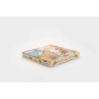 Pizza Box - 33 x 33 x 4 cm - 100 pieces - BROWN
