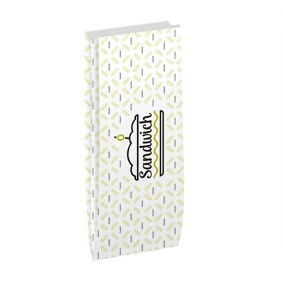 Broodzak Baguette Sandwich Design 12+(2x4,1)X38/40cm Wit 1000st - Inclusief FOST PLUS bijdrage