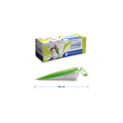 Piping Bag Masterline Transp/Green 46x26cm M On Roll 100st
