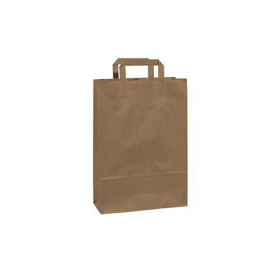 Carry Bag In Brown Kraft with Handle 260+120x350mm 250st