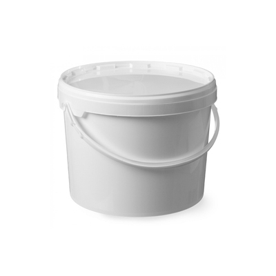 Bucket With Lid White Plastic 11.5l