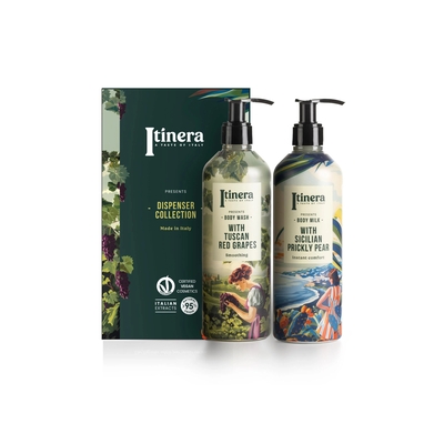 Itinera Body Wash + Body milk pompflessen 370ml 9st