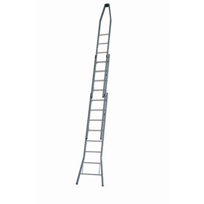Échelle de laveurs de vitres 3 éléments modèle en pointe - 9 + 9 + 9 marches - 3,43/6,70 m - 22 kg