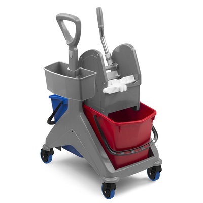 Mop trolley with press 2x15L