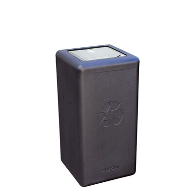 Bomabin Select Brick - 65 l - ZWART - gesloten deksel GRIJS