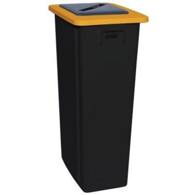 Bomabin Select Flat with paper lid - 60 l - BLACK - lid YELLOW