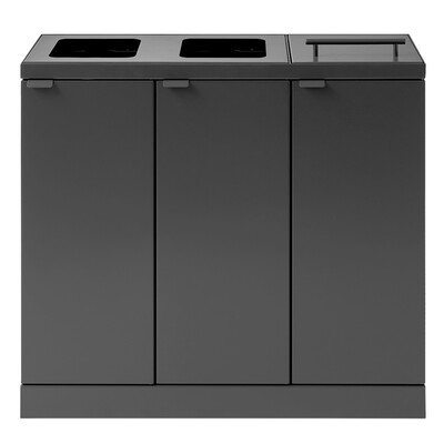 Bomabin Select Bica - 3 x 45 l - ANTRACIET - open/open/deksel