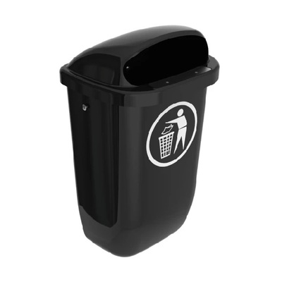 Poubelle métal 50 L Anthracite