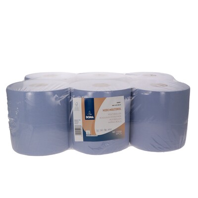 Midi Centerfeed Multirol - recycled tissue - 1 laags - 300 m x 20 cm - BLAUW - 6 rollen