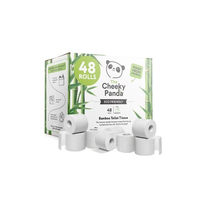 Traditional toilet paper - bamboo tissue - 3-ply - 24 m - 200 sheets - WHITE - 48 rolls - Cheeky Panda