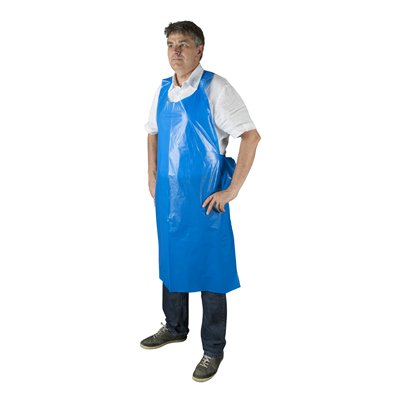 Wegwerpschort - 80 x 125 cm - 20 µm - BLAUW - 100 stuks
