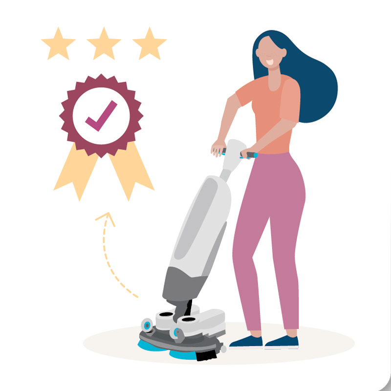 illustration of a woman with the i-mop
