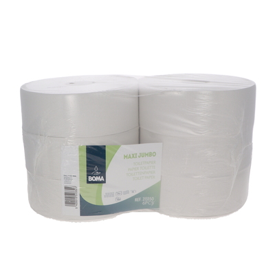 776971: Maxi Jumbo Toiletpapier - recycled tissue - 2-laags - 360 m - WIT - 6 rollen