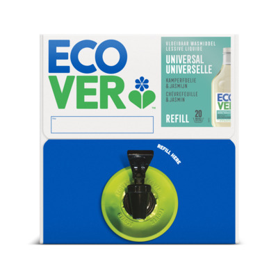 210074: Ecover Vloeibaar wasmiddel - 15 l - bag-in-box - 11 talen
