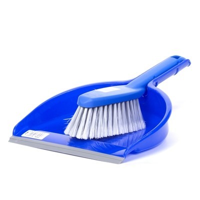 611385: Handveger pvc + vuilblik plastiek - BLAUW