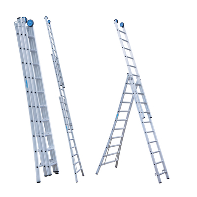 667210: Schuifladder 3-delig - 3 x 10 treden - 2,75/6.25 m - 20,5 kg