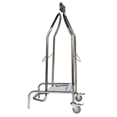 710111: RVS afvalzakhouder met pedaal - 2 wielen - 110 l