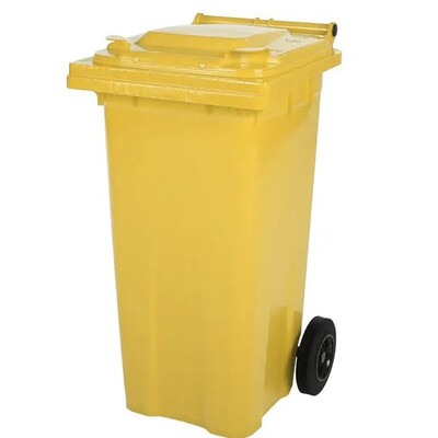 751263: Mini container met 2 wielen - 140 l - GEEL