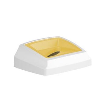 750416: Deksel voor Bomabin Select Fit - 50 l - WIT/GEEL - papieropening