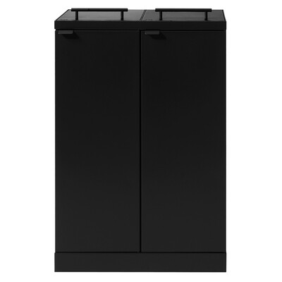 625700: Bomabin Select Bica - 2 x 65 l - ZWART - deksel/deksel