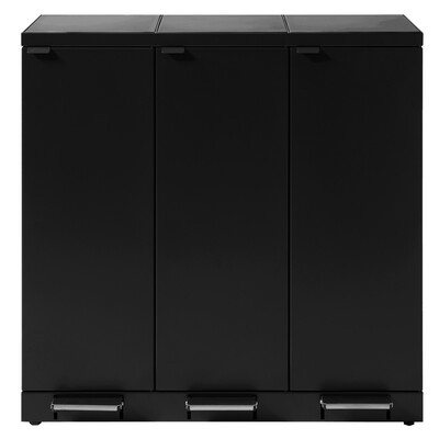 750467: Bomabin Select Bica - 3 x 65 l - ZWART - pedaal/pedaal/pedaal