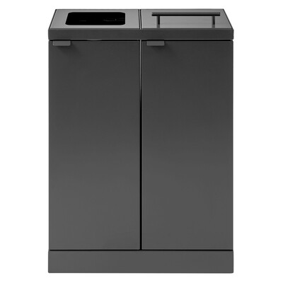 625060: Bomabin Select Bica - 2 x 45 l - ANTRACIET - open/deksel