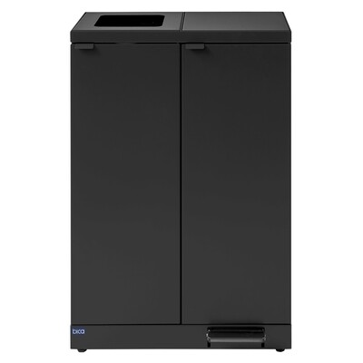 625700: Bomabin Select Bica - 2 x 65 l - ZWART- open/pedaal