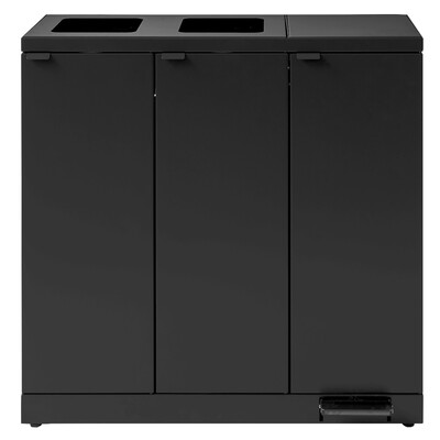 750467: Bomabin Select Bica - 3 x 65 l - ZWART - open/open/pedaal