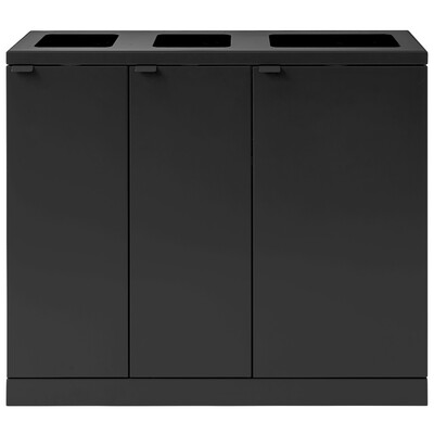 625700: Bomabin Select Bica - 2 x 65 l + 1 x 95 l - ZWART - open/open/open