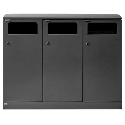 625382: Bomabin Select Bica Outdoor - 3 x 100 l - ANTRACIET ZWART