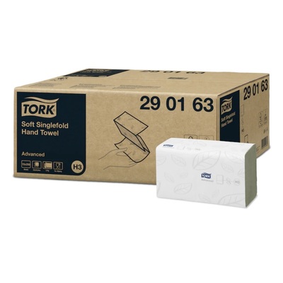 779081: Tork Advanced Singlefold handdoeken - 2 laags - 23 x 24,8 cm - 15 x 250 stuks - WIT - 290163
