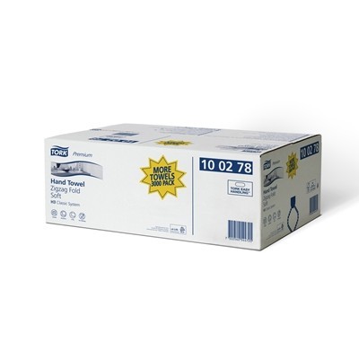779081: Tork Premium Singlefold handdoeken extra zacht - 2 laags - 23 x 23 cm - 15 x 200 stuks - WIT - 10027
