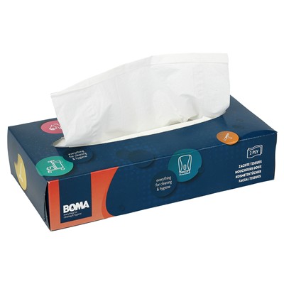 783086: Facial Tissue - zuiver tissue - 2 laags - 21 x 21 cm - 100 stuks